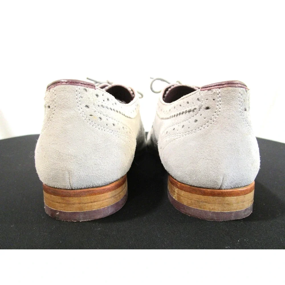 NWOB Ted Baker Gray Suede Wingtip Oxford Dress Shoes Men 10.5 B Narrow